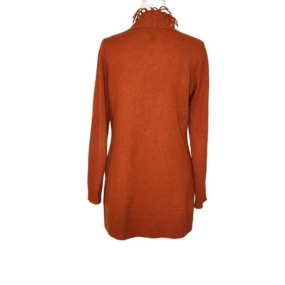 Fenn Wright Manson Cashmere Fringe Cardigan Orange Open Front Women's Medium - Picture 4 of 10